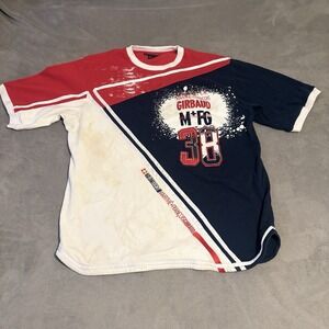 Vintage Y2K Marithe Francois Girbaud MFG 38 Shirt XXL Red/Navy/White